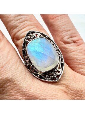 Nicky Butler Moonstone Gemstone Large Sterling Silver Statement Ring Size 10 Wei